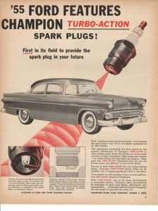 Ford 1955 cuenta con bujías campeón con publicidad impresa de colección - Imagen 1 de 1