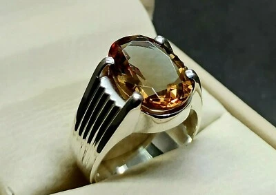 Anillo de alejandrita para hombre de plata de ley 925 hecho a mano que cambia de color anillo de piedras preciosas Foto 1 de 4