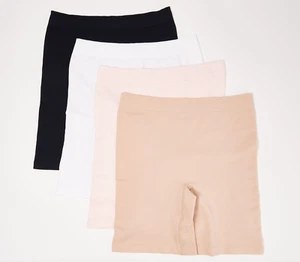 Breezies Women's Air Effects Set of 4 Long Leg Panties Solid Basic 2X Plus Size - Picture 1 of 1
