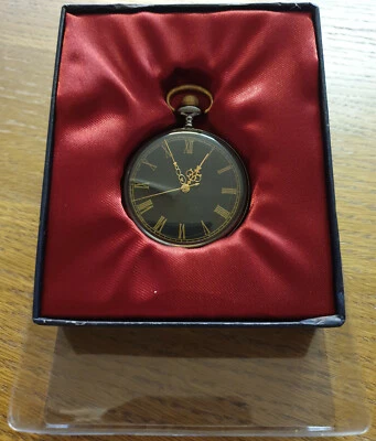 Taschenuhr Taschen Uhr mit Drachen Motiv Schwarz Gold Farben OVP - Bild 1 von 2