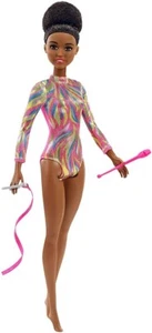 NEW! 2020 Barbie Rhythmic Gymnast Brunette AA Doll with Leotard, Batons, Ribbon  - Bild 1 von 4