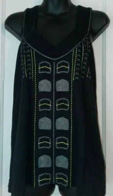 Camisa Hurley Sin Mangas Talla Pequeña -Espalda Corredora- Negra con Diseño Bordado   Foto 1 de 4