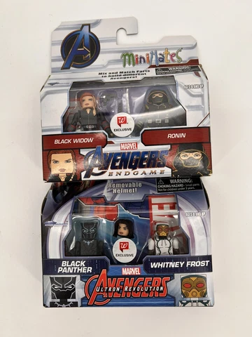 2x boxes - MiniMates Figures Blank Panther, Black Widow, Ronin++  Walgreens Excl Cover