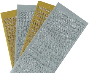 Konturensticker Groß/Klein Buchstaben Alphabet Zahlen Sonderzeichen Satzzeichen - Bild 1 von 7
