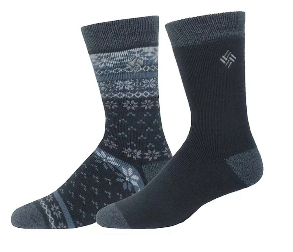 Columbia 2 пары качества синий fair isle теплый флис тепловой экипажа носки новый с Ярлыками мужские - Изображение 1 из 1