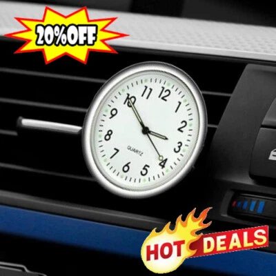 1X Pocket Small Mini Luminous Quartz Analog Watch Stick-On Clock For Car Bo-NICE - Image 1 of 4