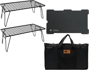 HIBARI Field Rack Camping Rack Aluminium Top Set mit Aufbewahrungskoffer matt schwarz - Bild 1 von 8
