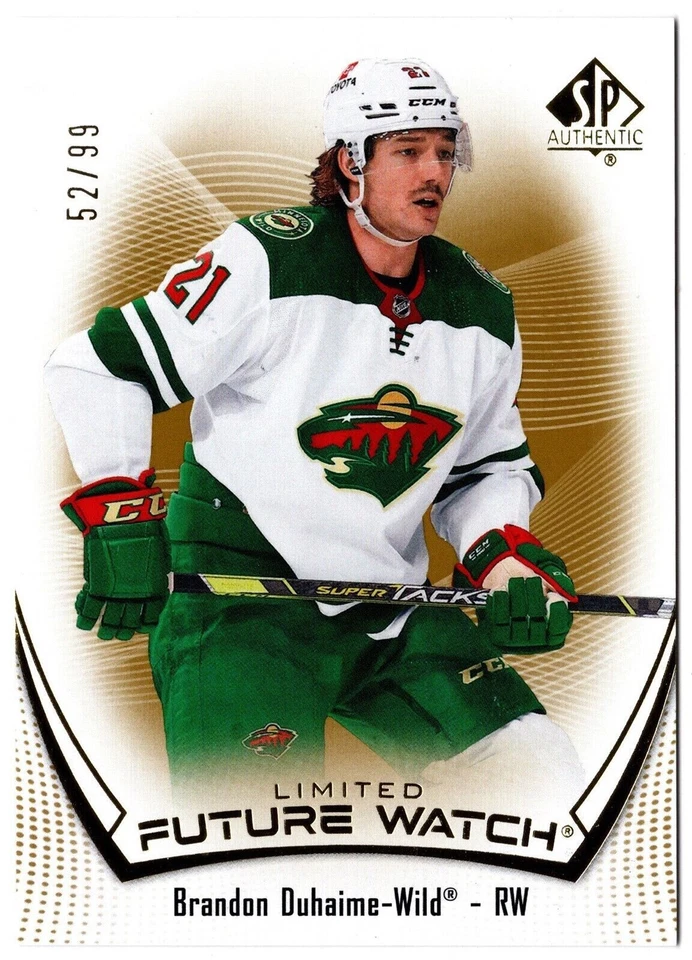 2021-22 Upper Deck SP Authentic Future Watch Limited Gold BRANDON DUHAIME 181 99 - Image 1 of 1