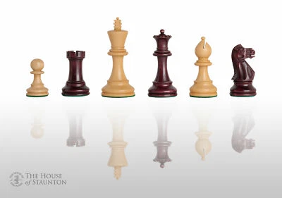 The Grandmaster Chess Set - Pieces Only - 4.0" King - Purpleheart Gilded - Image 1 of 4