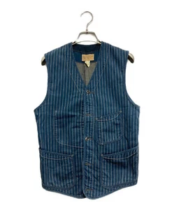 RRL RALPH LAUREN HICKORY VEST MEN COLOR NAVY MATERIAL COTTON SIZE XS USED - Picture 1 of 6