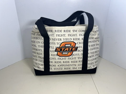 Oklahoma State Canvas Cooler Zipper And Handles Bin 96 Cover