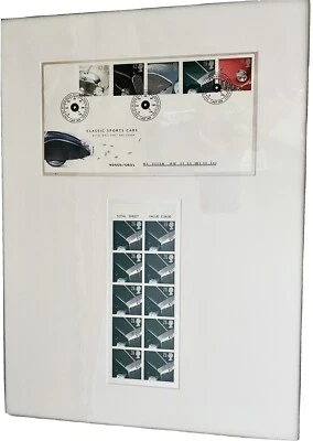 Classic Cars Stamp Set & 1st Day Envelope Picture England Custom Framed - Image 1 of 4