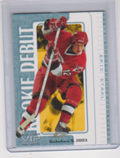 2003 2003-04 IN THE GAME USED VIP ERIC STAAL ROOKIE DEBUT /165 18 HURRICANES