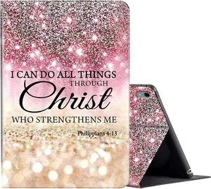 iPad 11"/10,9" Hülle Gen 11/10 - PU Ständer Cover mit Schrift Zitat, Stoßfest - Bild 1 von 7