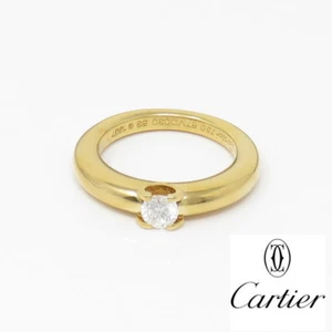 NYJEWEL Cartier 18k Yellow Gold 0.3ct Diamond Solitaire Ring - Picture 1 of 9