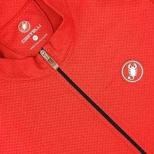 Camiseta de ciclismo Castelli para hombre extra grande roja negra cremallera completa logotipo de escorpión carreras - Imagen 1 de 15