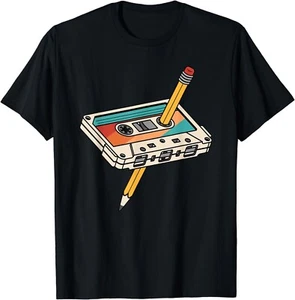 80s 90s Retro Cassette Tape 1980s 1990s Music Vintage Outfit Gift Unisex T-Shirt - Picture 1 of 4