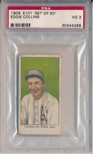 1909 E101 SET OF 50 - EDDIE COLLINS - PSA 3 VG (SVSC)