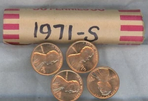 1971-S Lincoln Memorial Cents FDC/UNC 50 monete sfuse non maneggiate - Foto 1 di 4