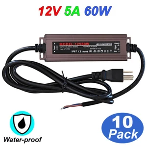 110V to DC 12V Transformer 12 Volt Power Supply with US Plug for Outdoor Lights - Picture 1 of 10