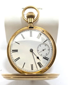 Antique 18K Gold AM Watch Co. Hunter Case Pocket Watch, Size 16 - Picture 1 of 7