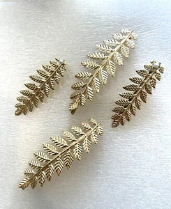 Hair Clips Leaf Style Gold Tone (4) - Picture 1 of 2