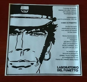 HUGO PRATT MALTESISCHES KURZPORTRÄT SEHR SELTEN ORIGINAL FLYER RIESENFORMAT 1983 - Bild 1 von 2
