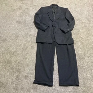 Hart Schaffner Marx Men's 2 Button Suit Size 43Long 36 x 30 Gray 100% Wool - Picture 1 of 24