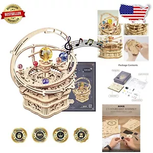 Interactive 3D Wooden Orrery Puzzle - DIY Music Box Building Set for Home Décor - Picture 1 of 10
