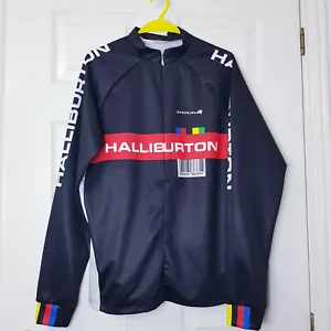 Endura Halliburton Pro Cycle Jersey Half Zip Size L Black Hand Made In Scotland - Picture 1 of 11