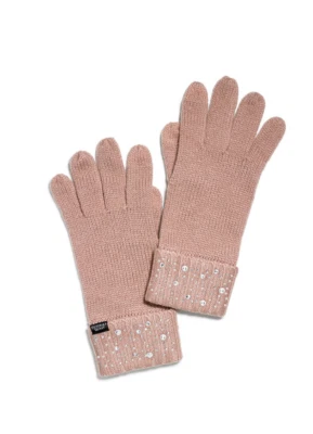 全新 Victoria's Secret 水钻手套 冬季假期 均码 腮红 柔软 粉色 — 第 1/4 张图片