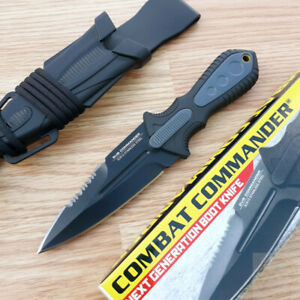 United Cutlery Combat Commander Knife 3.5" 3Cr13 Steel Blade Black TPR Handle