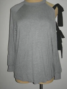 Lane Bryant Gray Tie Sleeve Knit Top 22/24 Fits 22W 24W 2X 3X Long Sleeve - Picture 1 of 5