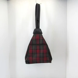 Villager A Liz Clairborne Company Red & Black Plaid Triangle Sling Bag Backpack - Picture 1 of 10