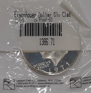 1971-S Eisenhower Proof 40 % Silber $ 1 Münze Edelstein in Littleton Verpackung - Bild 1 von 2