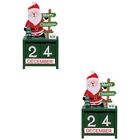 Set Of 2 Paint Sample Cards Wood Desktop Calendar Christmas Perpetual