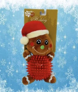 Paw Pals Vacaciones Navidad Pan de Jengibre Hombre Juguete para Perro con Picos - Imagen 1 de 3