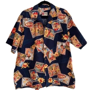 HILO HATTIE Hawaiian Short Sleeve Button Front Shirt Made Hawaii Tropical Tiki - Imagen 1 de 15