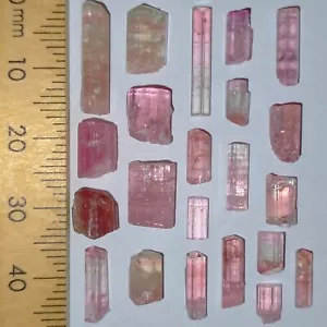 Tourmaline rough natural gemstones loose raw crystals bundle Elbaite 30.7ct - Picture 1 of 6