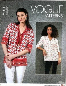 Vogue V1812 Misses XS to XXL Pullover Tunic Top UNCUT Sewing Pattern - Picture 1 of 2