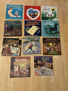 LOT of 11 Disney Records 1960s Vinyl 33 1/2 Rare Old Antique Great Condition - Picture 1 of 13