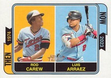 2023 TOPPS HERITAGE (#TAN-3) - THEN AND NOW - LUIS ARRAEZ / ROD CAREW