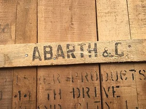 1960's Abarth Wood Crate Wall Display Table Automobilia exhaust - Imagen 1 de 6