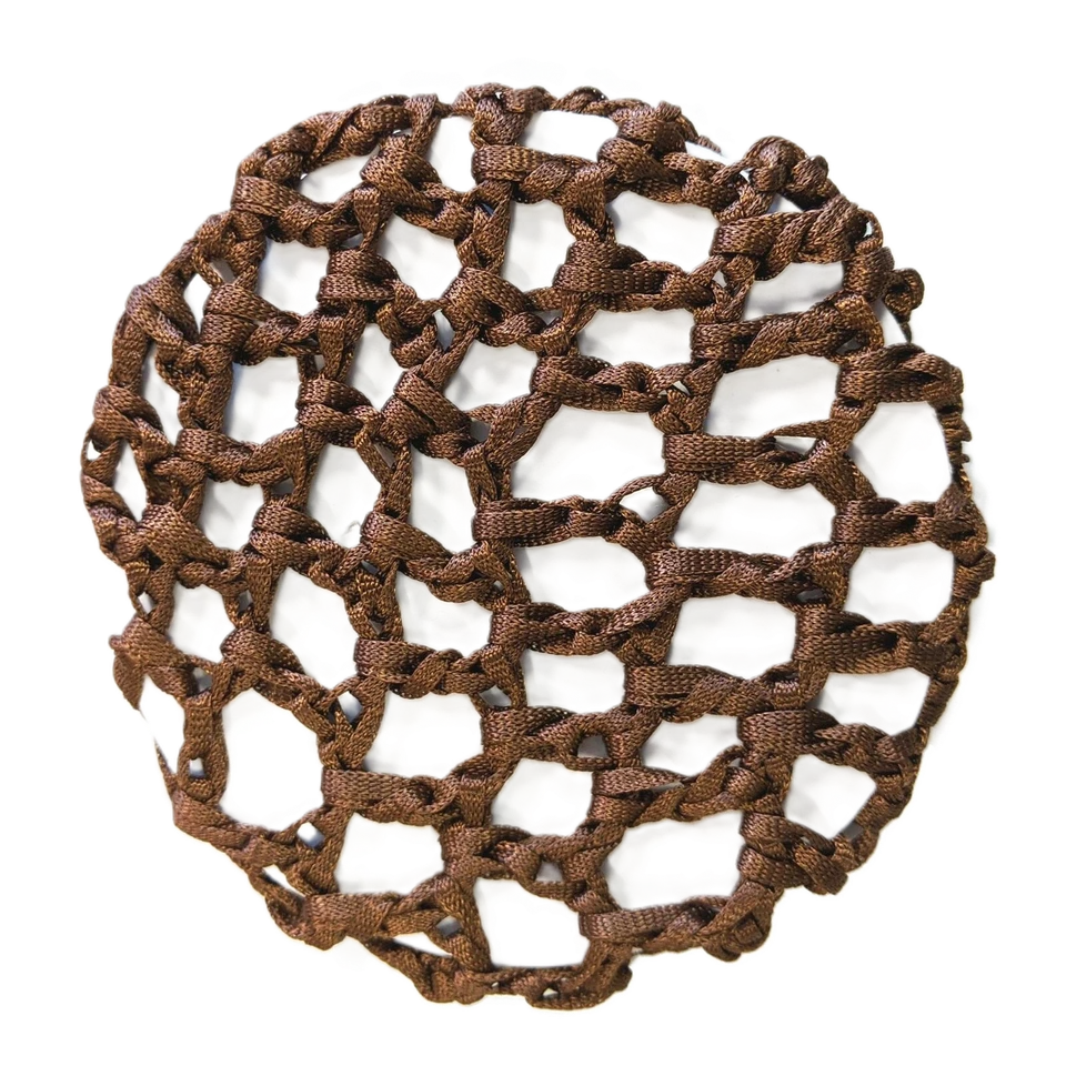 Brown Ribbon Knot Bun Net Hair Accessory for Dance & Gymnastics - Image 1 of 1