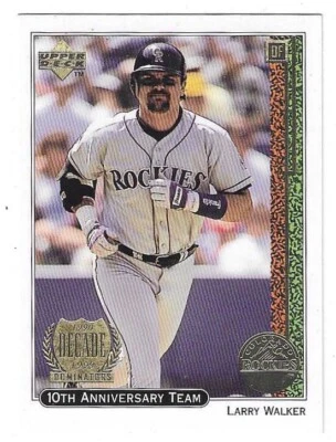 1998 UPPER DECK LARRY WALKER DECADE DOMINATORS #X29 10TH ANNIVERSARY ROCKIES - Image 1 of 2