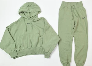 Nike Sportswear Phoenix Sweatsuit Womens Small Green Hoodie Joggers 2-Piece - Picture 1 of 18