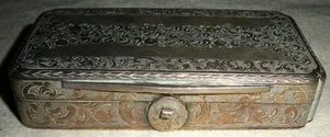 ANTIQUE 1800S-EARLY 1900S SILVER LADIES MAKEUP TRAVEL BOX POWDER LIPSTICK vafo - Picture 1 of 24