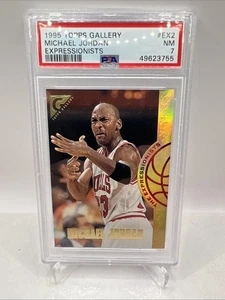 1995 Topps Gallery Expressionists #EX2 Michael Jordan Chicago Bulls HOF PSA 7 - Foto 1 di 2