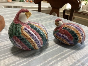 Vintage 2er Set Chinesische Porzellan Wachtel Figuren - Bild 1 von 4