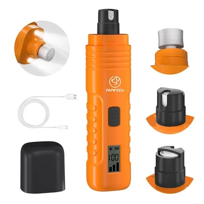 PAPIFEED Dog Nail Grinder Professional Pets, 3-Speed Electric Quiet Dog Nail Grinder, ...